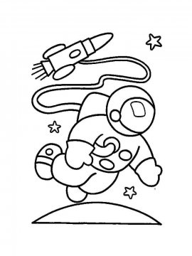 Раскраска Космонавт 1 - Бесплатно распечатать