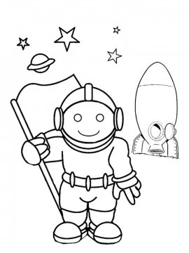 Раскраска Космонавт 12 - Бесплатно распечатать