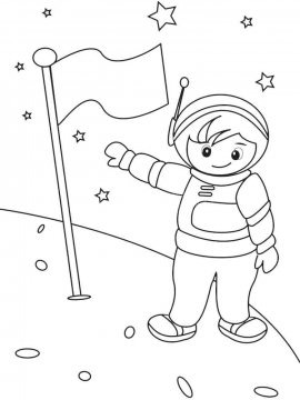 Раскраска Космонавт 13 - Бесплатно распечатать