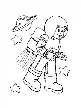 Раскраска Космонавт 16 - Бесплатно распечатать