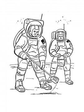 Раскраска Космонавт 2 - Бесплатно распечатать