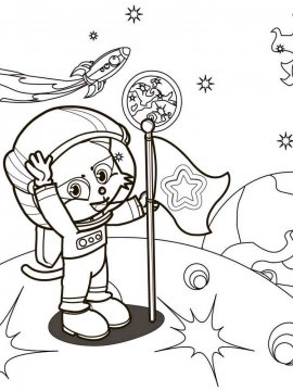 Раскраска Космонавт 3 - Бесплатно распечатать