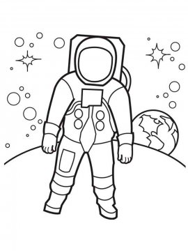Раскраска Космонавт 4 - Бесплатно распечатать