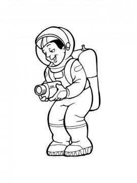 Раскраска Космонавт 9 - Бесплатно распечатать