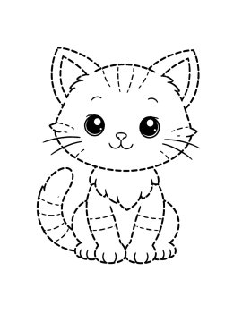 Раскраска кошечки по точкам