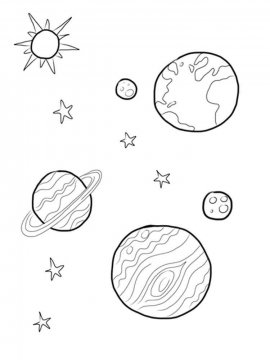 Раскраска Солнечная система 12 - Бесплатно распечатать