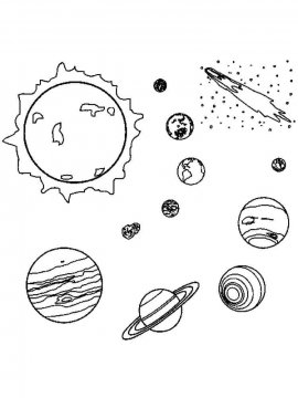 Раскраска Солнечная система 16 - Бесплатно распечатать