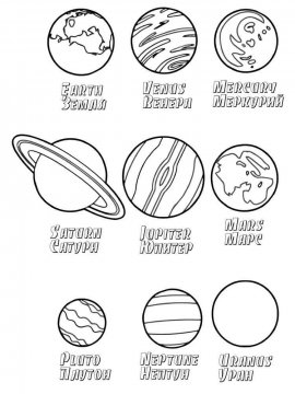 Раскраска Солнечная система 17 - Бесплатно распечатать