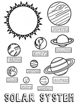 Раскраска Солнечная система 19 - Бесплатно распечатать
