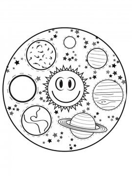 Раскраска Солнечная система 5 - Бесплатно распечатать