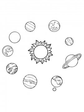 Раскраска Солнечная система 6 - Бесплатно распечатать