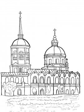 Раскраска Церковь 11 - Бесплатно распечатать