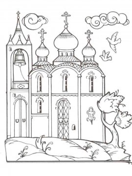 Раскраска Церковь 6 - Бесплатно распечатать