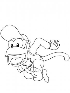 Раскраска Diddy Kong 2 - Бесплатно распечатать