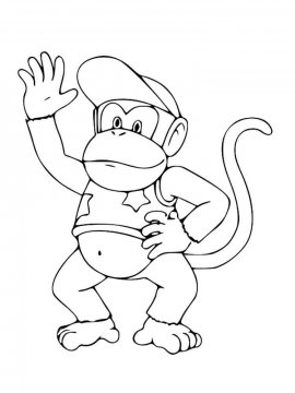 Раскраска Diddy Kong 4 - Бесплатно распечатать