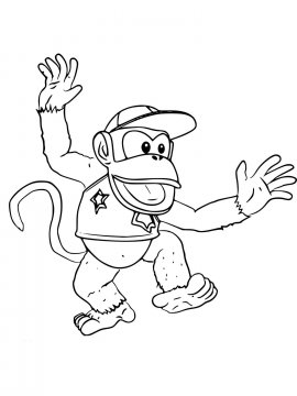 Раскраска Diddy Kong 5 - Бесплатно распечатать