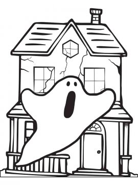 Раскраска Дом с привидениями 10 - Бесплатно распечатать