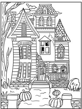 Раскраска Дом с привидениями 11 - Бесплатно распечатать
