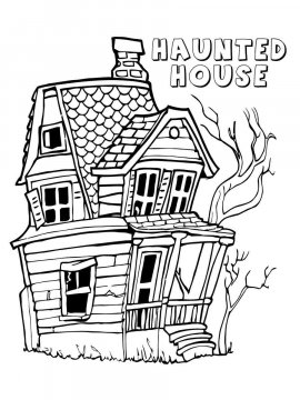 Раскраска Дом с привидениями 12 - Бесплатно распечатать