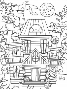 Раскраска Дом с привидениями 13 - Бесплатно распечатать