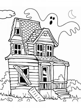 Раскраска Дом с привидениями 15 - Бесплатно распечатать