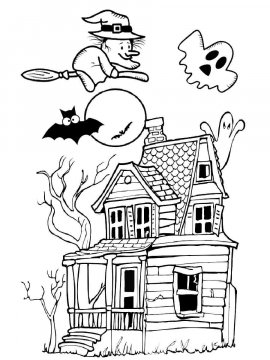 Раскраска Дом с привидениями 17 - Бесплатно распечатать