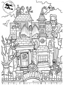 Раскраска Дом с привидениями 21 - Бесплатно распечатать