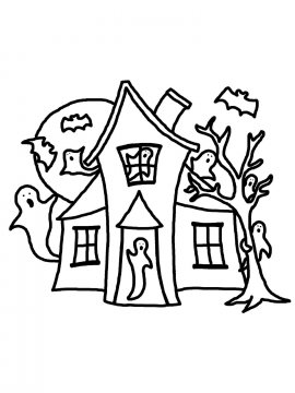 Раскраска Дом с привидениями 22 - Бесплатно распечатать