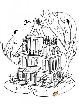 Раскраска Дом с привидениями 23 - Бесплатно распечатать