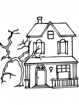 Раскраска Дом с привидениями 24 - Бесплатно распечатать