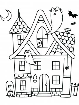 Раскраска Дом с привидениями 26 - Бесплатно распечатать