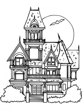 Раскраска Дом с привидениями 27 - Бесплатно распечатать