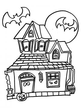 Раскраска Дом с привидениями 28 - Бесплатно распечатать