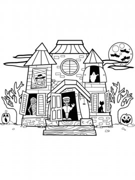Раскраска Дом с привидениями 29 - Бесплатно распечатать