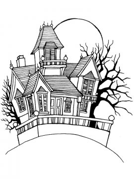 Раскраска Дом с привидениями 3 - Бесплатно распечатать