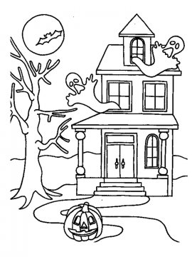 Раскраска Дом с привидениями 30 - Бесплатно распечатать