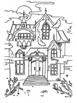 Раскраска Дом с привидениями 5 - Бесплатно распечатать
