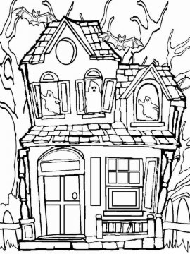 Раскраска Дом с привидениями 8 - Бесплатно распечатать