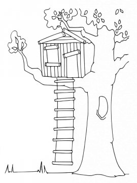Раскраска Домик на дереве 28 - Бесплатно распечатать