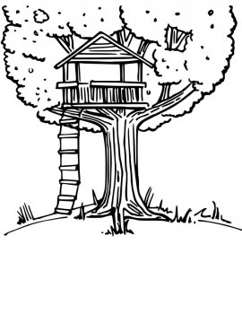 Раскраска Домик на дереве 32 - Бесплатно распечатать