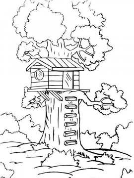 Раскраска Домик на дереве 8 - Бесплатно распечатать