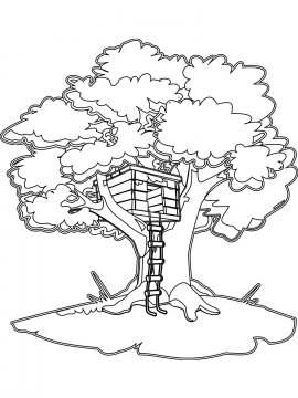 Раскраска Домик на дереве 9 - Бесплатно распечатать