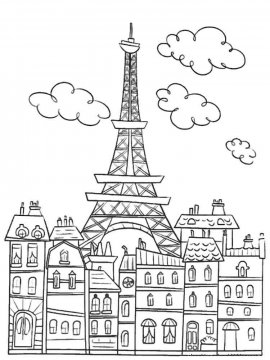 Раскраска Эйфелева башня 10 - Бесплатно распечатать