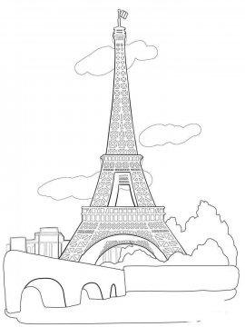 Раскраска Эйфелева башня 12 - Бесплатно распечатать