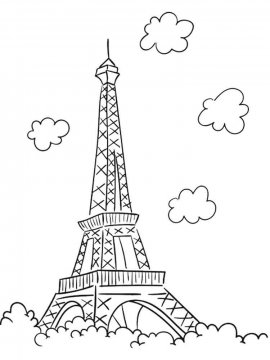 Раскраска Эйфелева башня 17 - Бесплатно распечатать