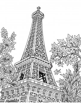 Раскраска Эйфелева башня 19 - Бесплатно распечатать