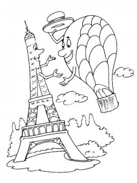Раскраска Эйфелева башня 3 - Бесплатно распечатать