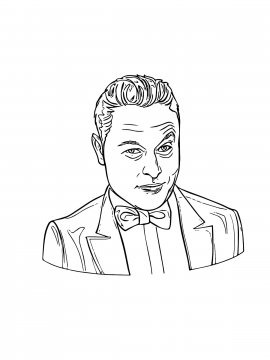 Раскраска Илон Маск 10 - Бесплатно распечатать