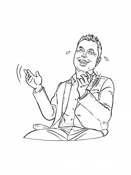 Раскраска Илон Маск 11 - Бесплатно распечатать