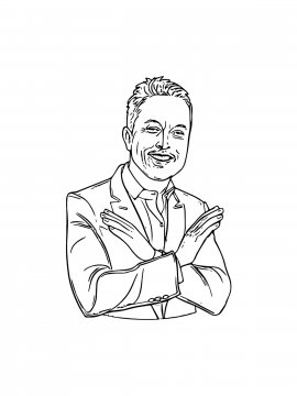 Раскраска Илон Маск 12 - Бесплатно распечатать